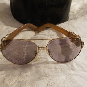 Fendi Gold Aviator Sunglasses